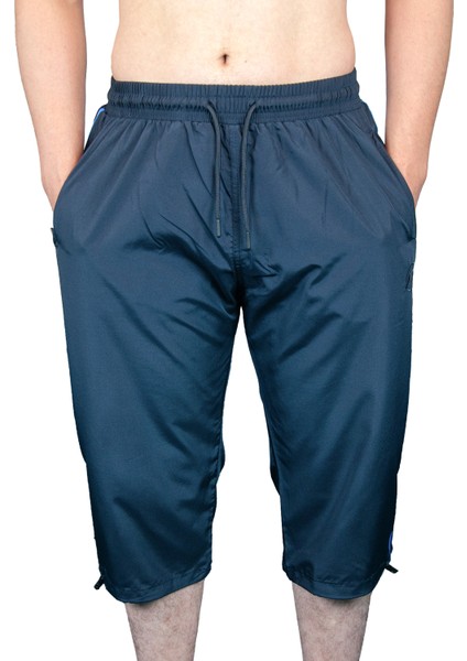 Erkek Havuz Deniz Uzun Diz Altı Kapri Şort Lacivert - 1520-25 modelleri