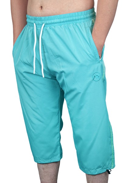 Erkek Havuz Deniz Uzun Diz Altı Kapri Şort Su Yeşili- 1520-25 fiyatları