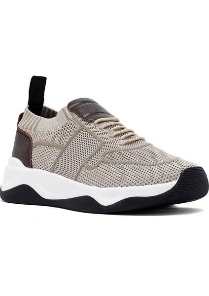 Zero Erkek Bej Kalın Tabanlı Kumaş Sneaker 25sfd69206f