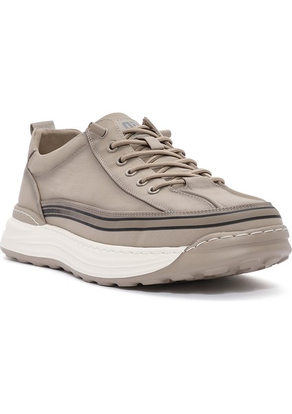 Erkek Bej Bağcıklı Kumaş Sneaker 25SFD69386F