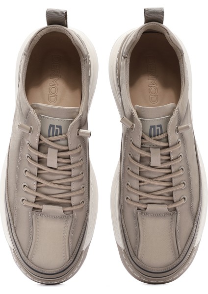 Erkek Bej Bağcıklı Kumaş Sneaker 25SFD69386F