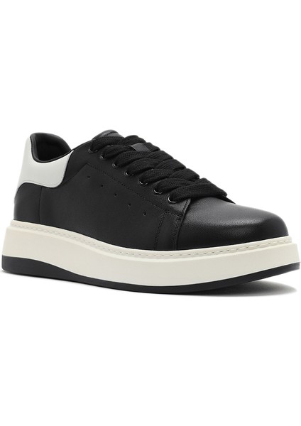 Erkek Beyaz Bağcıklı Deri Sneaker 25SFD691818
