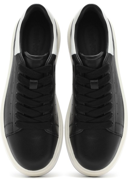 Erkek Beyaz Bağcıklı Deri Sneaker 25SFD691818