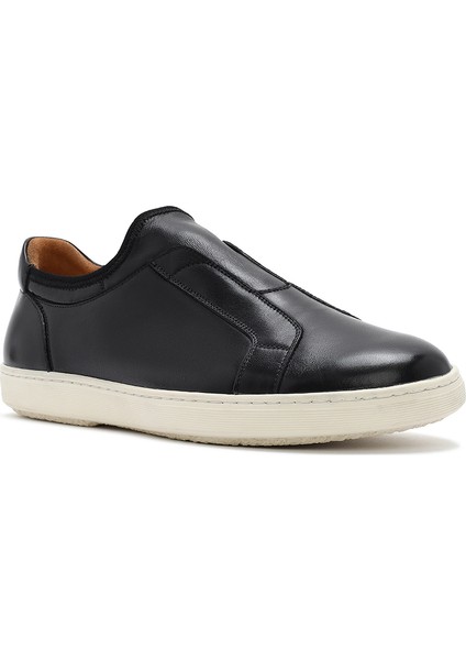 Erkek Siyah Deri Sneaker 25SFD691918
