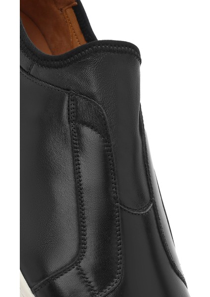 Erkek Siyah Deri Sneaker 25SFD691918