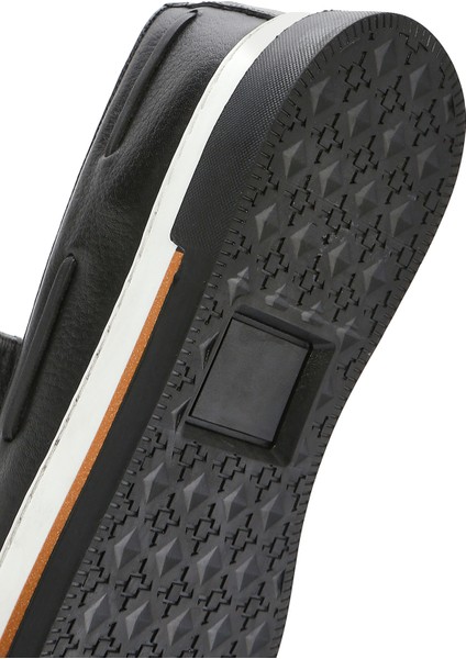 Erkek Siyah Püsküllü Deri Casual Loafer 25SFD680418