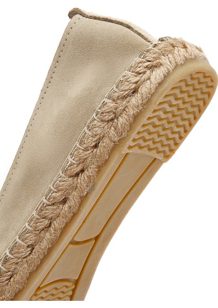 Kadın Bej Süet Deri Espadril 25SFD205310