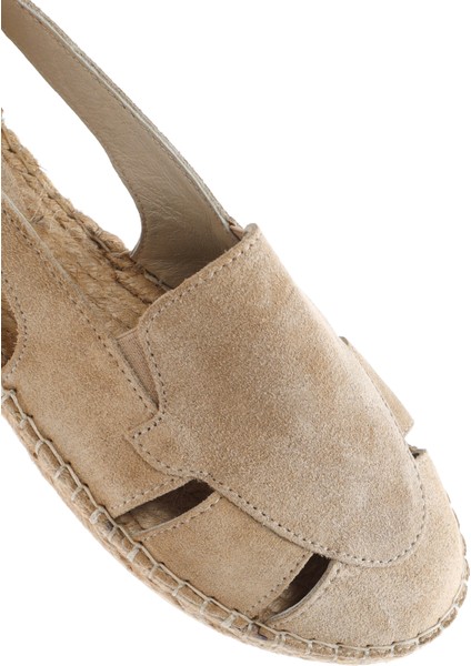 Kadın Bej Süet Deri Espadril 25SFD205110