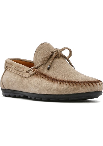 Erkek Bej Süet Deri Casual Loafer 25SFD754310