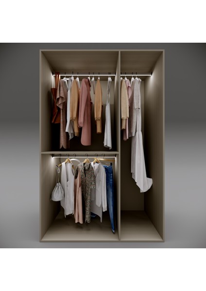 Hareket Sensörlü LED Dolap Içi Işık ve Askı Borusu - 50-60 cm - Dolap Içi Aydınlatma modelleri