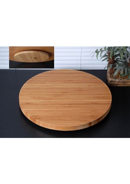 Bej Bambu Yuvarlak 30 cm Servis ve Sunum Tepsisi fiyatları