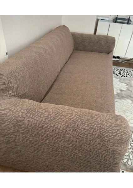 Kahverengi 3 Kişilik Koltuk Kılıfı, Şık ve Koruyucu, Kolay Takılır.