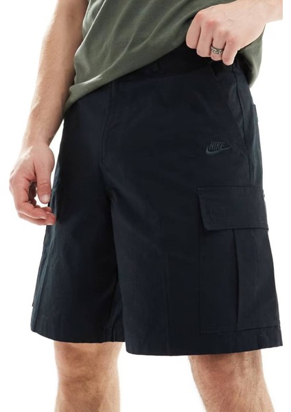 Club Woven Cargo Short In Black Erkek Dokuma Kargo Cepli Şort Siyah