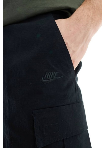 Club Woven Cargo Short In Black Erkek Dokuma Kargo Cepli Şort Siyah modelleri