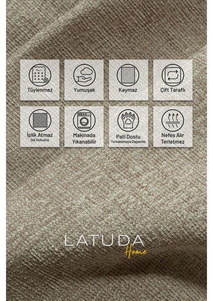 Turuncu Jakarlı Şönil Kanepe Örtüsü 175X215 Kaymaz ve Gramajlı fiyatları