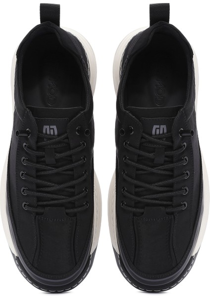 Erkek Siyah Bağcıklı Kumaş Sneaker 25SFD69386F