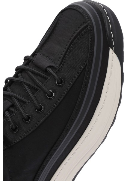 Erkek Siyah Bağcıklı Kumaş Sneaker 25SFD69386F