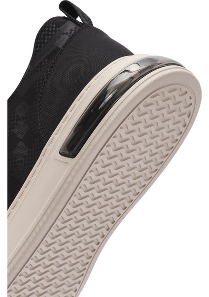 Erkek Siyah Bağcıklı Desenli Kumaş Sneaker 25sfd69326f