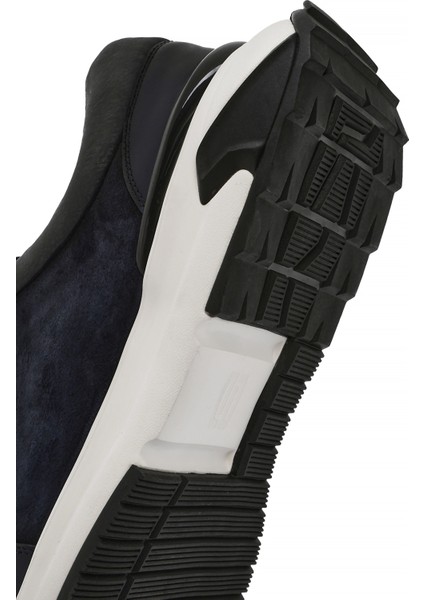 Erkek Lacivert Kalın Tabanlı Bağcıklı Süet Deri Sneaker 25SFD694610
