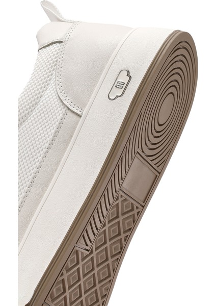 Erkek Beyaz Bağcıklı Deri Sneaker 25SFD693414