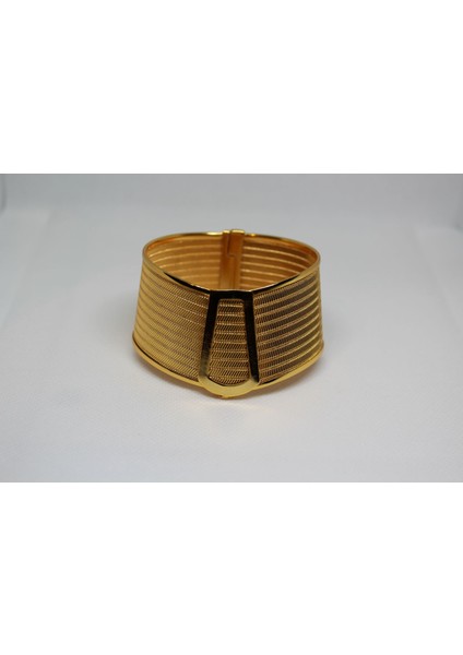 Minimal Tokalı Geniş Kelepçe Trabzon Hasır Bilezik