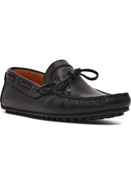 Erkek Siyah Deri Casual Loafer 25SFD7548FT
