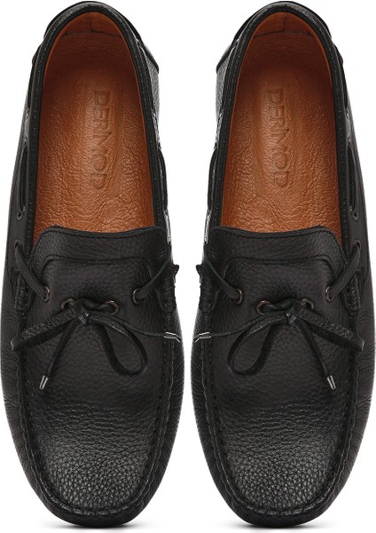 Erkek Siyah Deri Casual Loafer 25SFD7548FT
