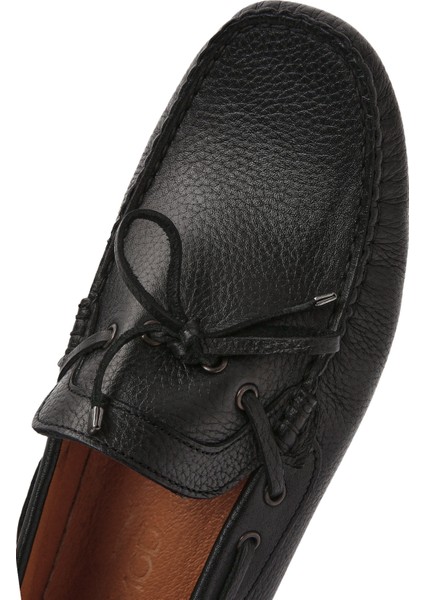 Erkek Siyah Deri Casual Loafer 25SFD7548FT