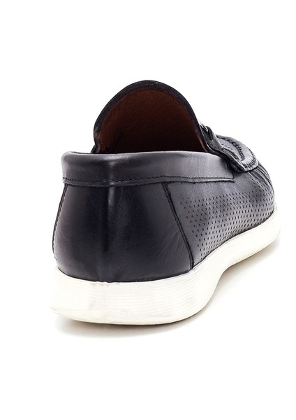 Erkek Siyah Deri Casual Loafer 25SFD7549DI
