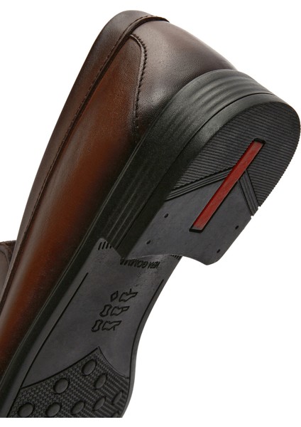Erkek Kahverengi Püsküllü Deri Casual Loafer 25SFD754218