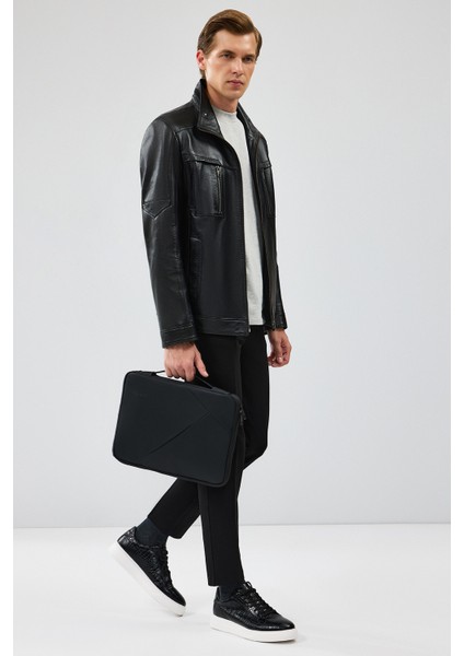 Hugo Erkek Siyah Regular Deri Ceket 24WGE65401M