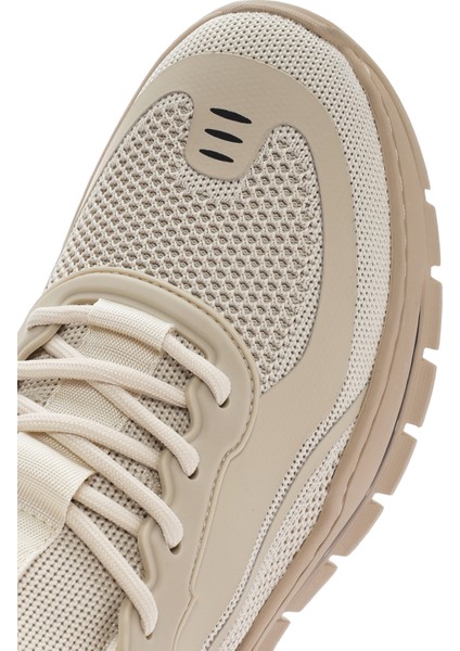 Zero Erkek Bej Bağcıklı Kumaş Sneaker 25SFD69156F