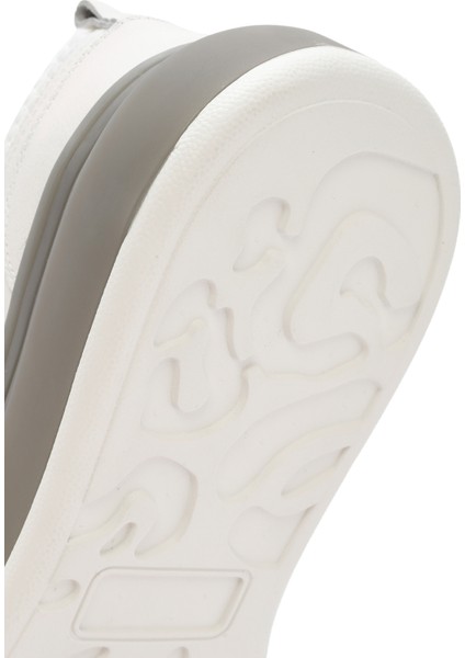 Erkek Beyaz Kalın Tabanlı Bağcıklı Deri Sneaker 25SFD691418