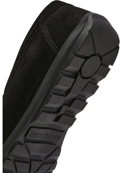 Erkek Siyah Süet Deri Casual Loafer 25SFD754310