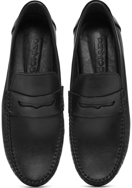 Erkek Siyah Deri Casual Loafer 25SFD755018