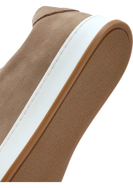 Erkek Bej Bağcıklı Nubuk Deri Sneaker 25SFD6601V3