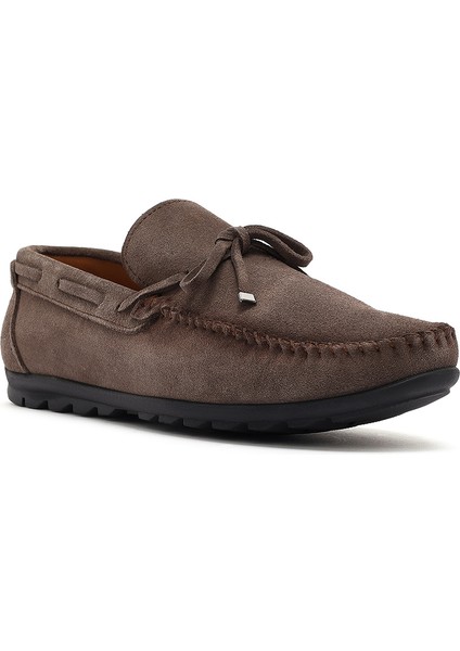 Erkek Vizon Süet Deri Casual Loafer 25SFD754310