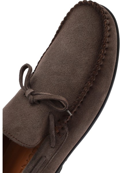 Erkek Vizon Süet Deri Casual Loafer 25SFD754310