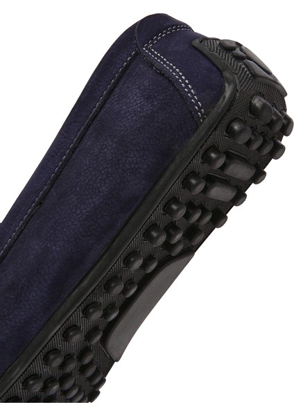 Erkek Lacivert Nubuk Deri Casual Loafer 25SFD7545V3
