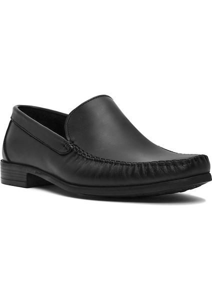 Erkek Siyah Deri Casual Loafer 25SFD754018