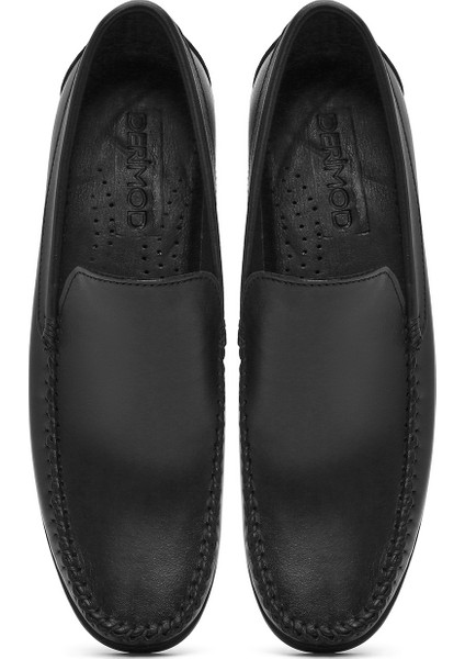 Erkek Siyah Deri Casual Loafer 25SFD754018