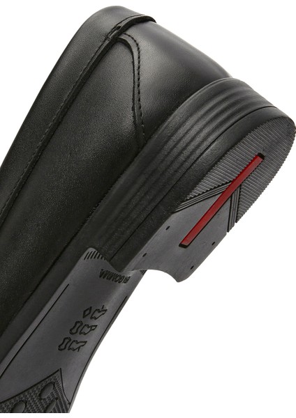 Erkek Siyah Deri Casual Loafer 25SFD754018