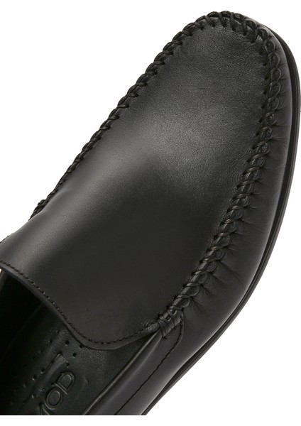 Erkek Siyah Deri Casual Loafer 25SFD754018