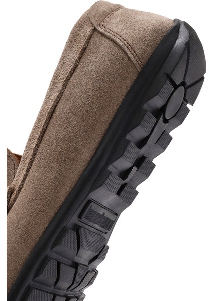 Erkek Bej Püsküllü Süet Deri Casual Loafer 25SFD754610