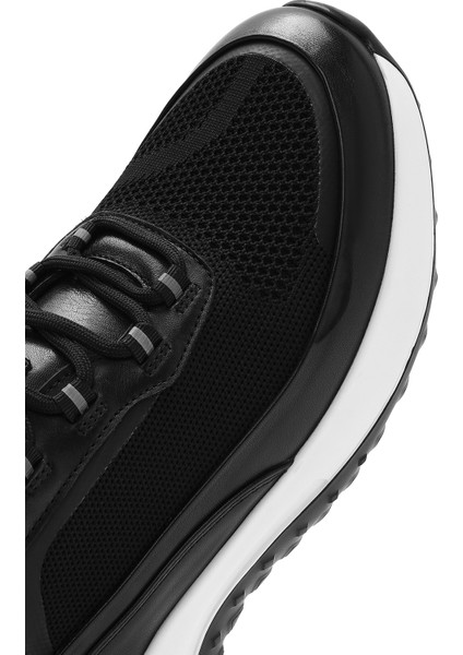 Erkek Siyah Bağcıklı Kalın Tabanlı Sneaker 25SFD692614