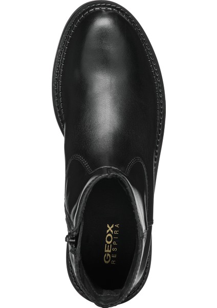 Kadın Siyah Serilda Fermuarlı Deri Bot D46WYB00043C9999