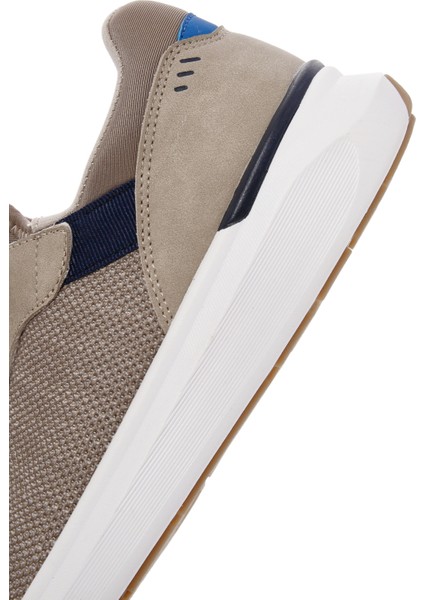 Zero Erkek Bej Bağcıklı Kalın Tabanlı Kumaş Sneaker 25SFD69136F