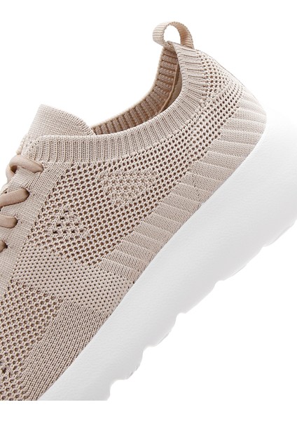 Zero Kadın Bej Bağcıklı Kalın Tabanlı Sneaker 25SFD43026F