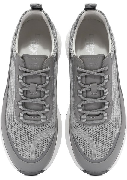 Erkek Gri Bağcıklı Kalın Tabanlı Sneaker 25SFD692614