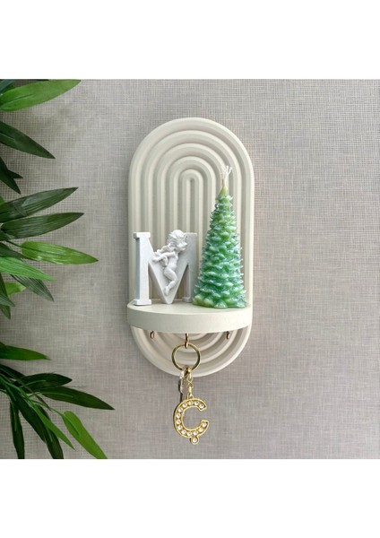 Küçük Boy 30X15CM Dokulu Özel Tasarım Duvar Askılığı ve Rafı (El Yapımı)